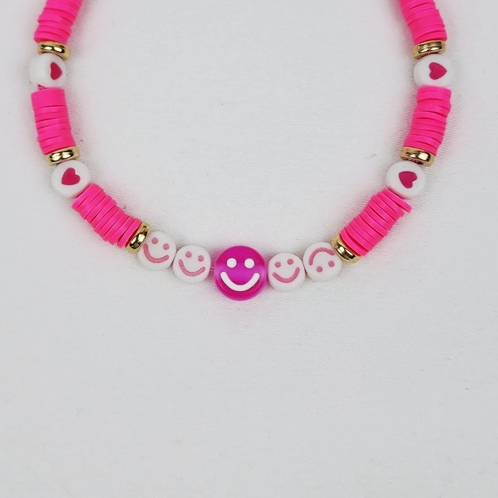 Handmade Smiley Face Heart Bracelet